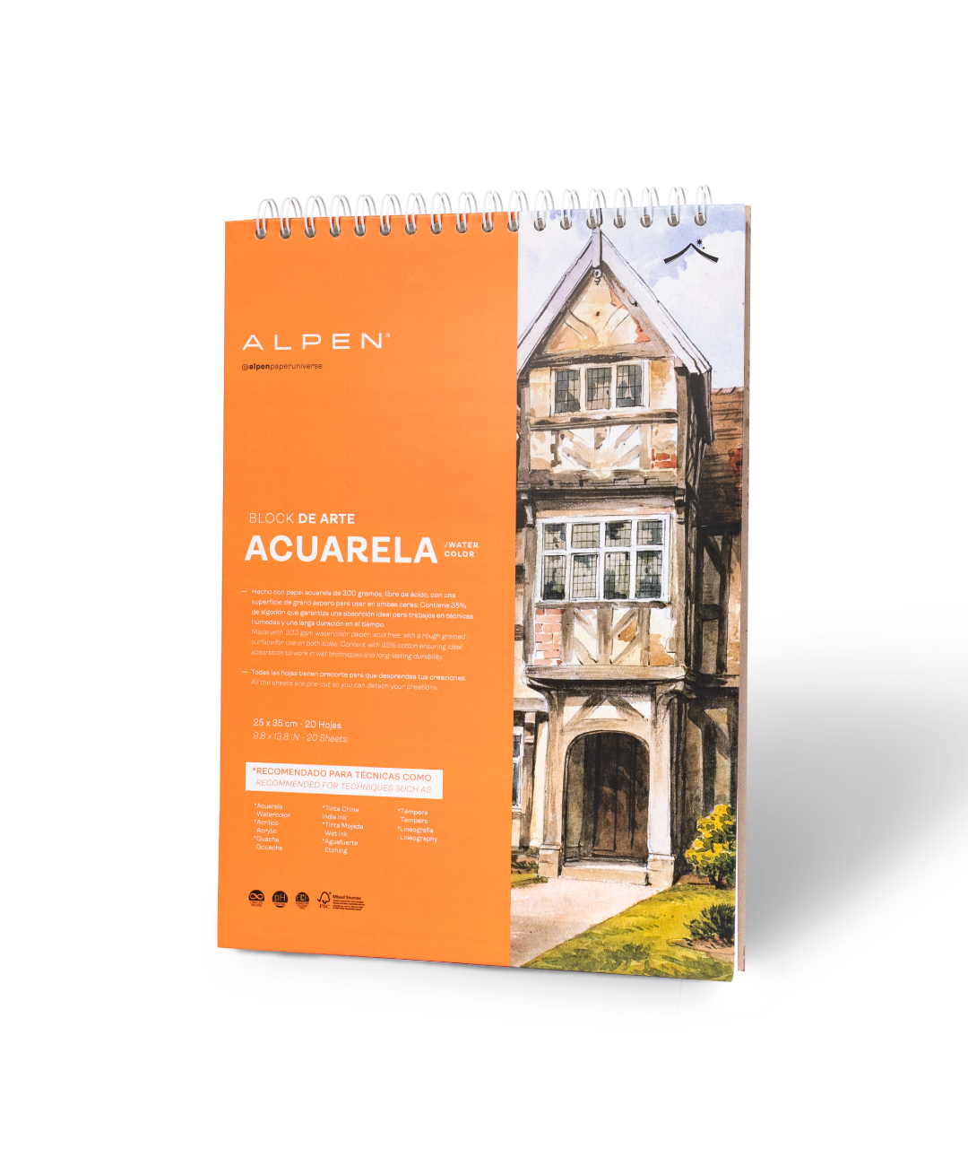 Paquete arte papel acuarela 1/8 x 10 – Alpen Paper Universe
