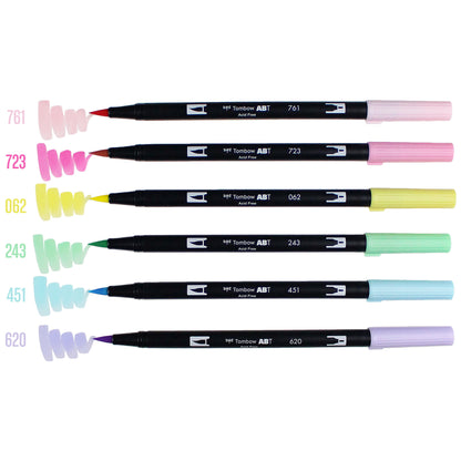 Marcadores Dual Brush Pastel x6